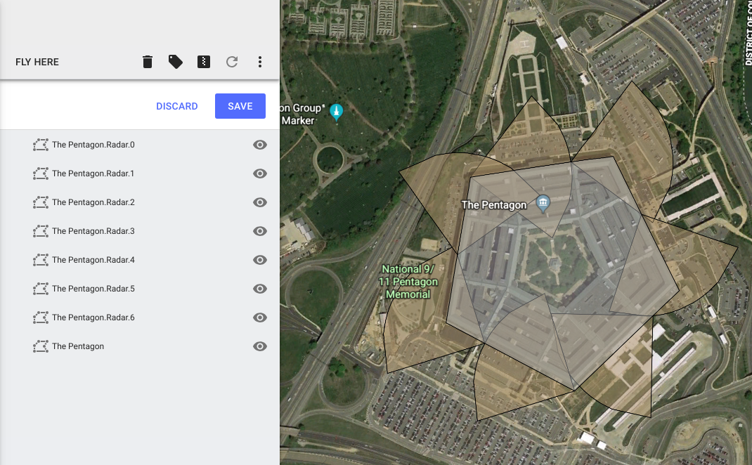 Radar Placement KML - Google Earth